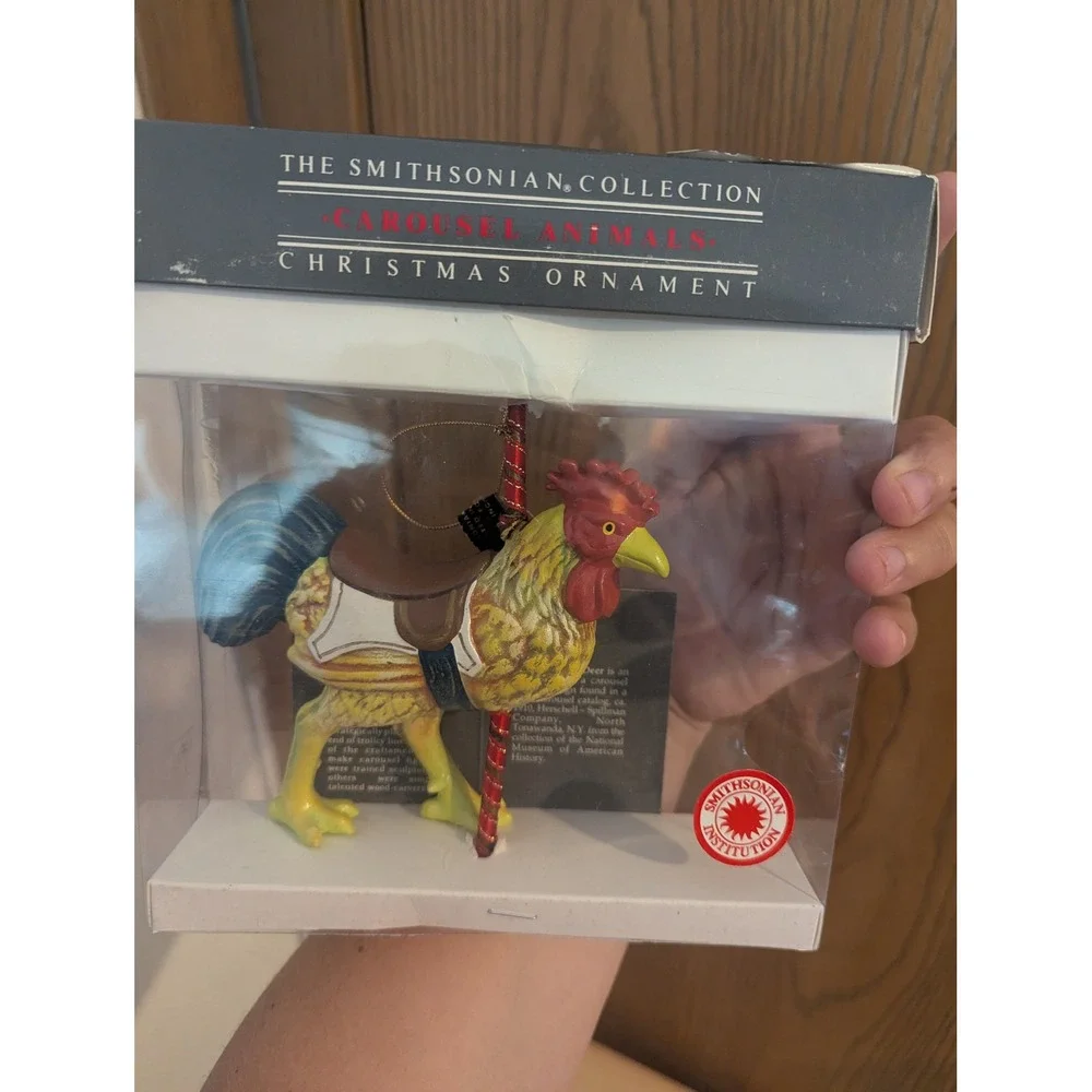 Kurt Adler 1988 Vintage Smithsonian Carousel Rooster Christmas Ornament in Box